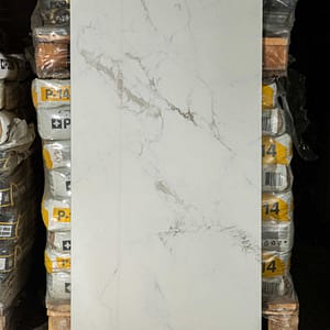 Плитка ПІДЛОГА 1200х600х8 БУДІВЕЛЬНА CALACATTA SILVER Білий