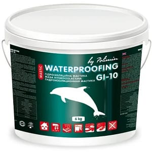 Однокомпонентна гідроізоляційна мастика Polimin GI-10 acrylic waterproofing mastic 6 kg / 0,480