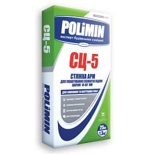 Стяжка цементна АРМ "Polimin" СЦ-5 (шар 10-80мм), 25 кг (54шт)